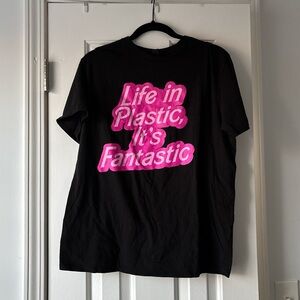District Black Tee with Pink Graphic
